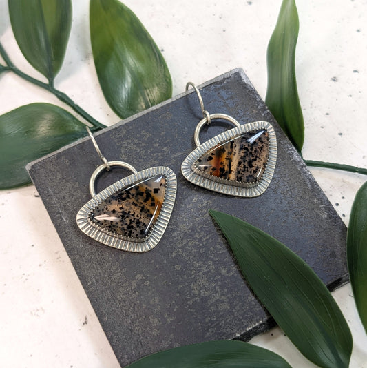 Montana Agate Statement Dangle Earrings