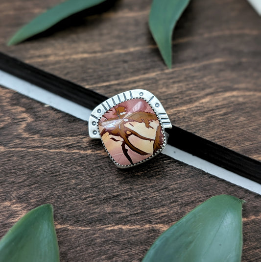 Red Falcon Jasper + Sterling Silver : Size 10.5