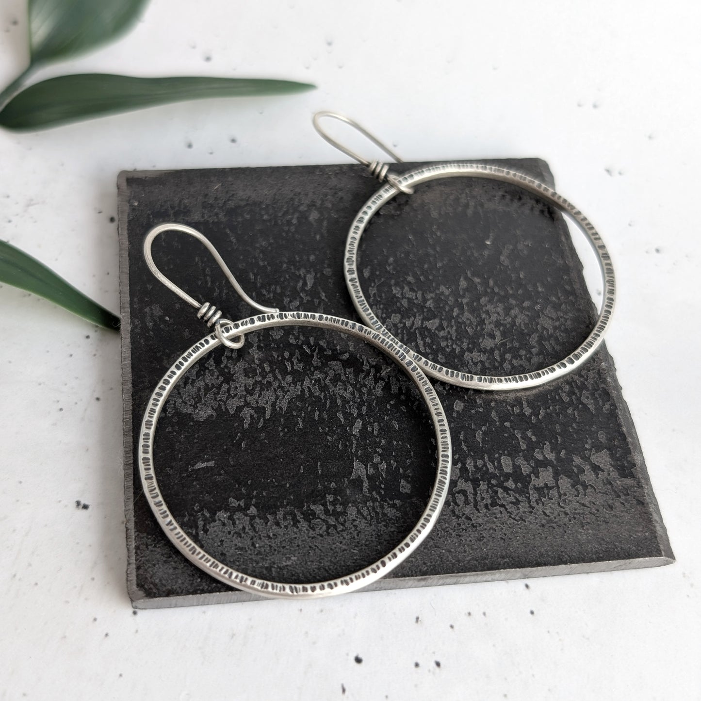 Textured Circle Statement Dangles