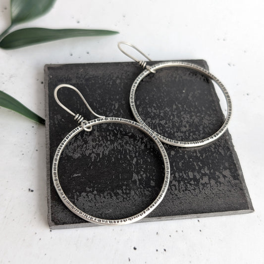 Textured Circle Statement Dangles