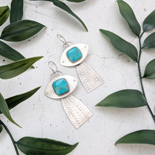 Kingman Turquoise Flow Statement Earrings