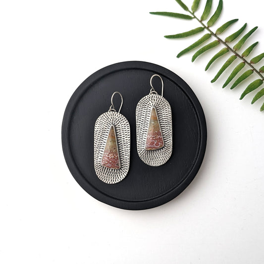 River Jasper Textured Statement Earrings