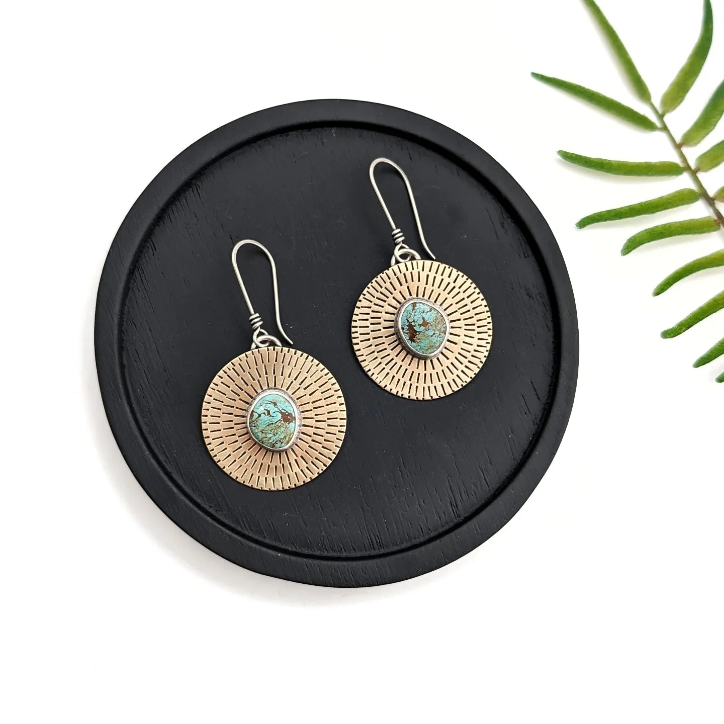 Royston Turquoise Mixed Metal Statement Earrings