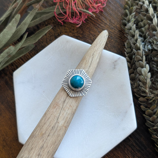 Chrysocolla + Sterling Silver : Size 8.75