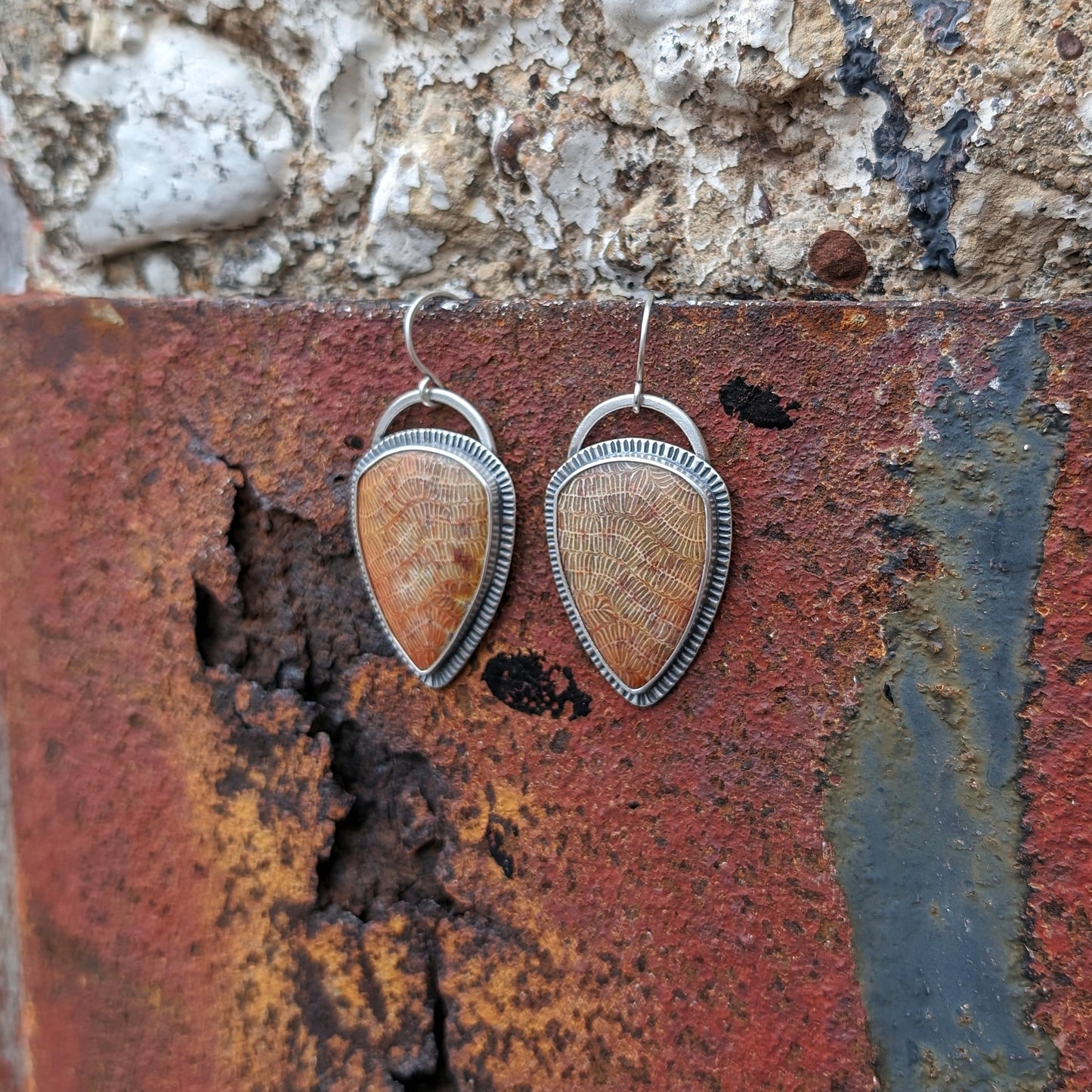 Fossil Coral Statement Earrings