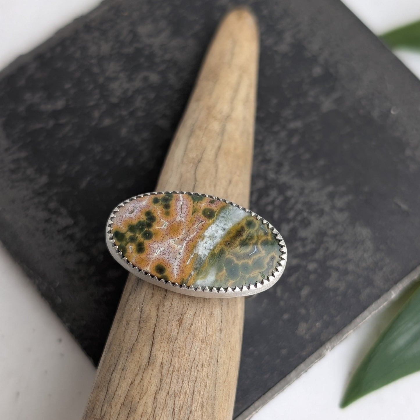 Ocean Jasper + Sterling Silver : Size 7.5