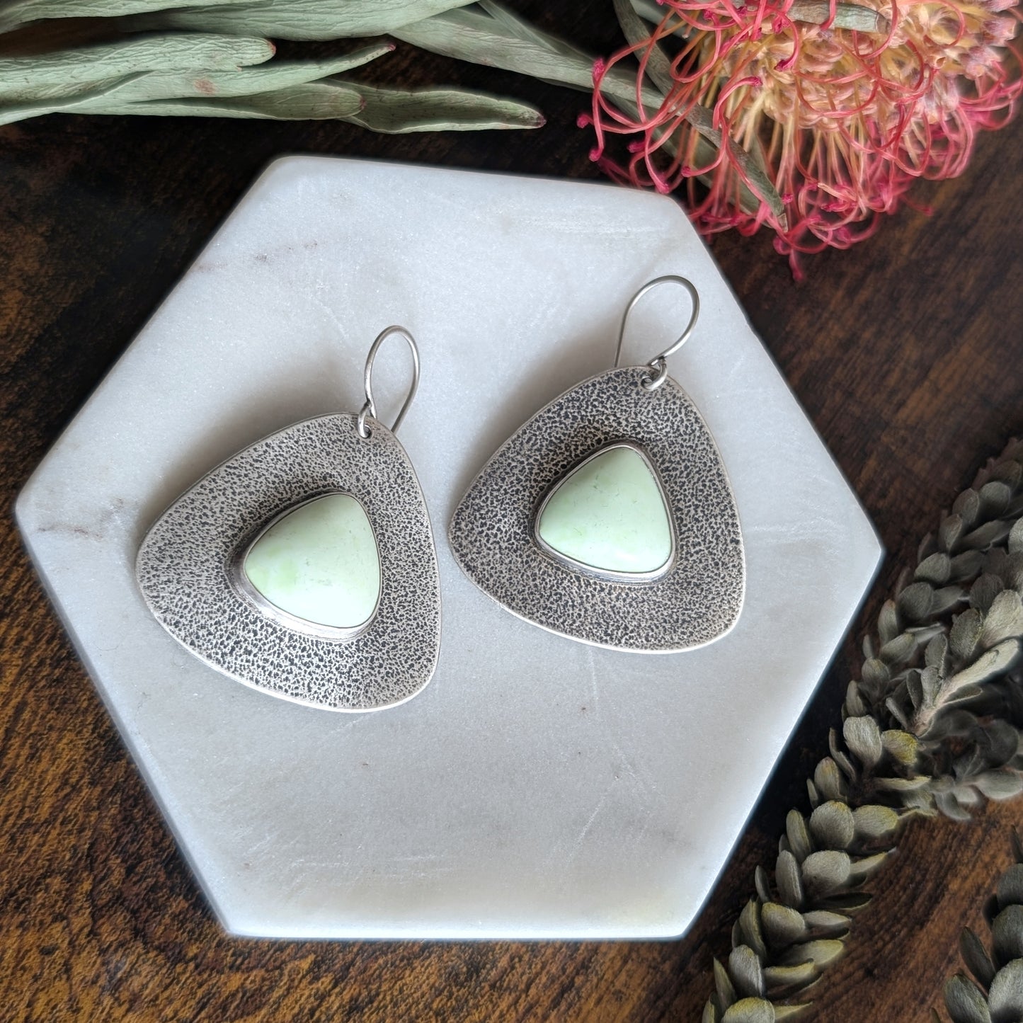 Chrysoprase + Sterling Silver Statement Earrings