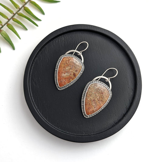 Fossil Coral Statement Earrings