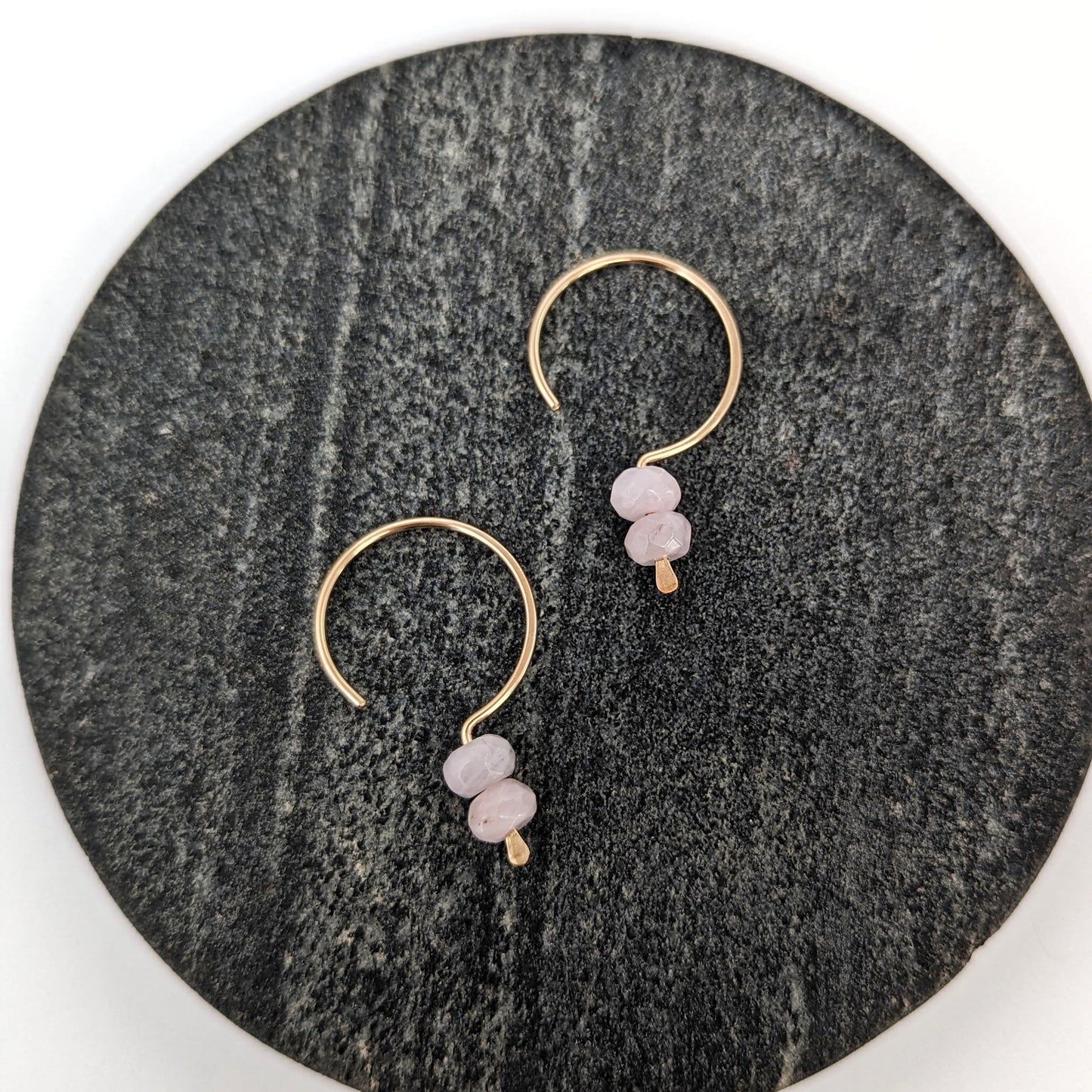 Hook Earrings : Rose Quartz : Made to Order