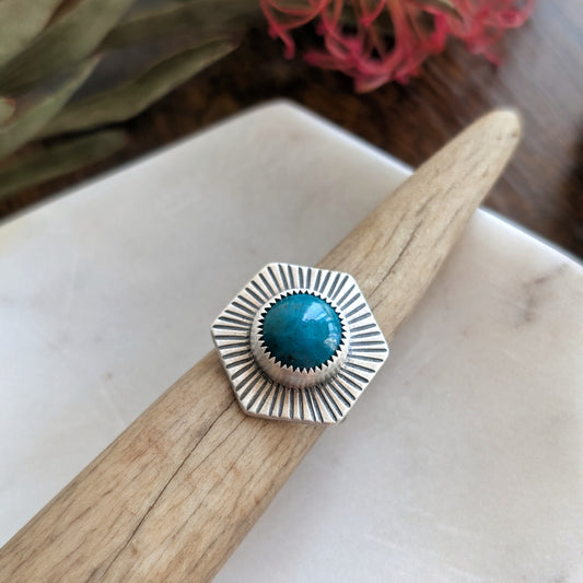 Chrysocolla + Sterling Silver : Size 8.75