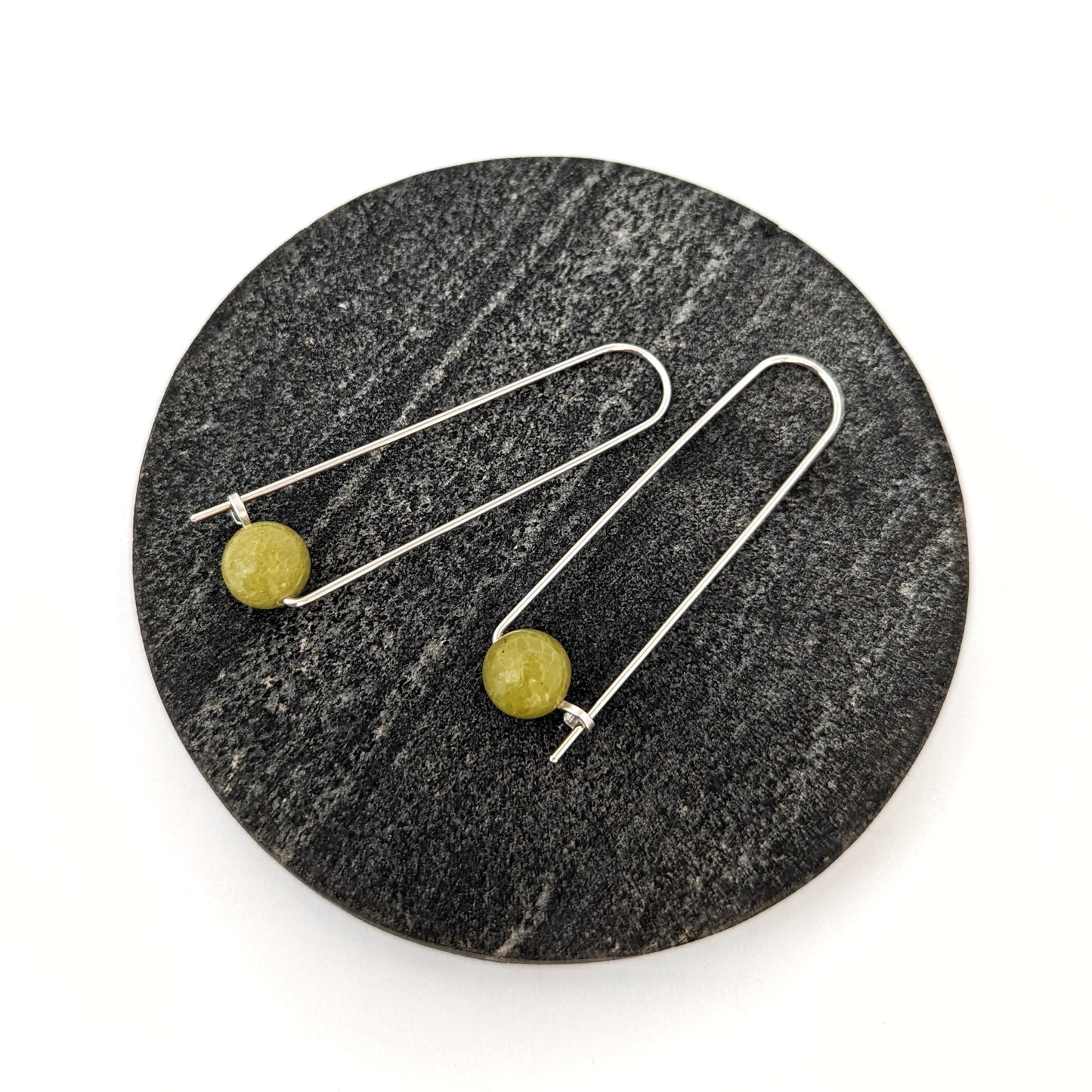 Long Arc Hoops : Olive Jade