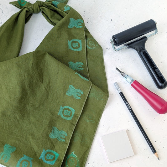 Make & Take Workshop : Block Printed Bandana : 2.5-3 hours