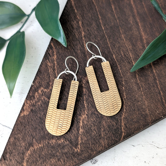 Textured Mixed Metal Statement Earrings