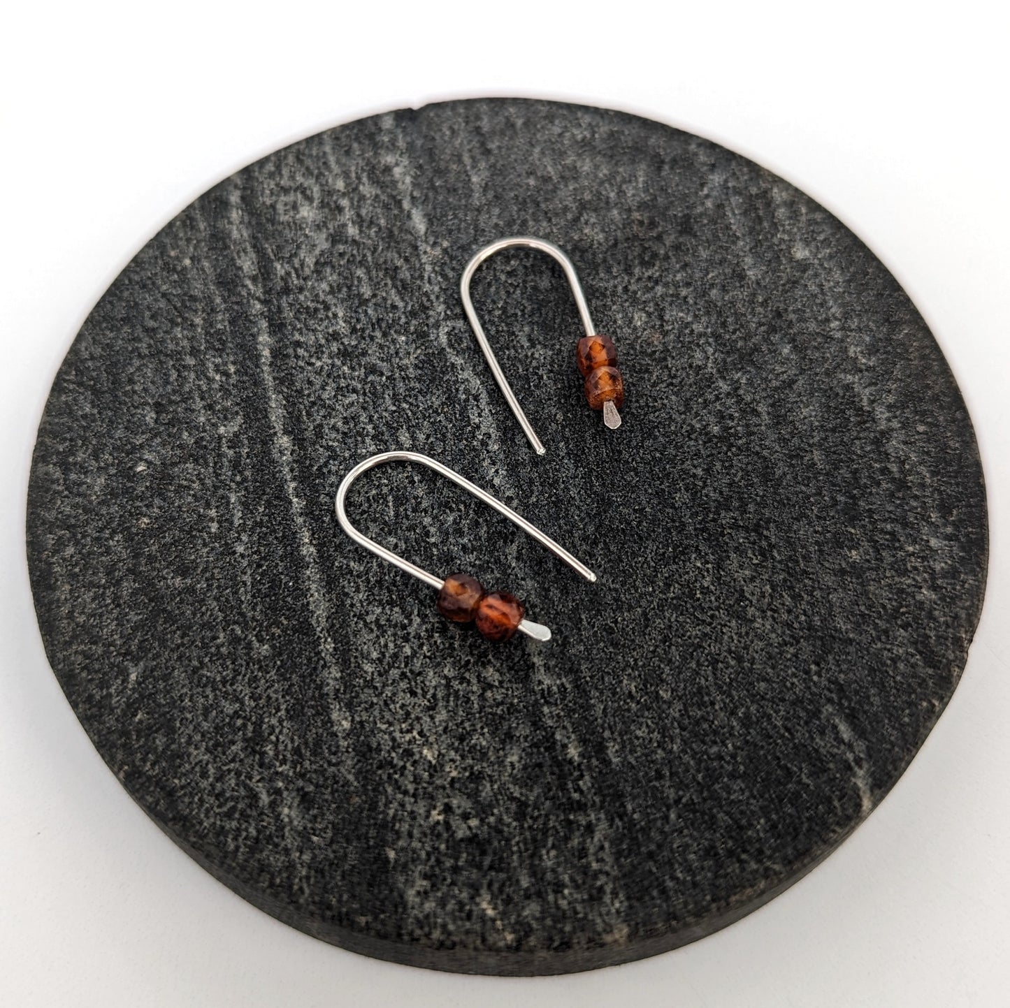 Open Hoops : Hessonite Garnet : Made to Order