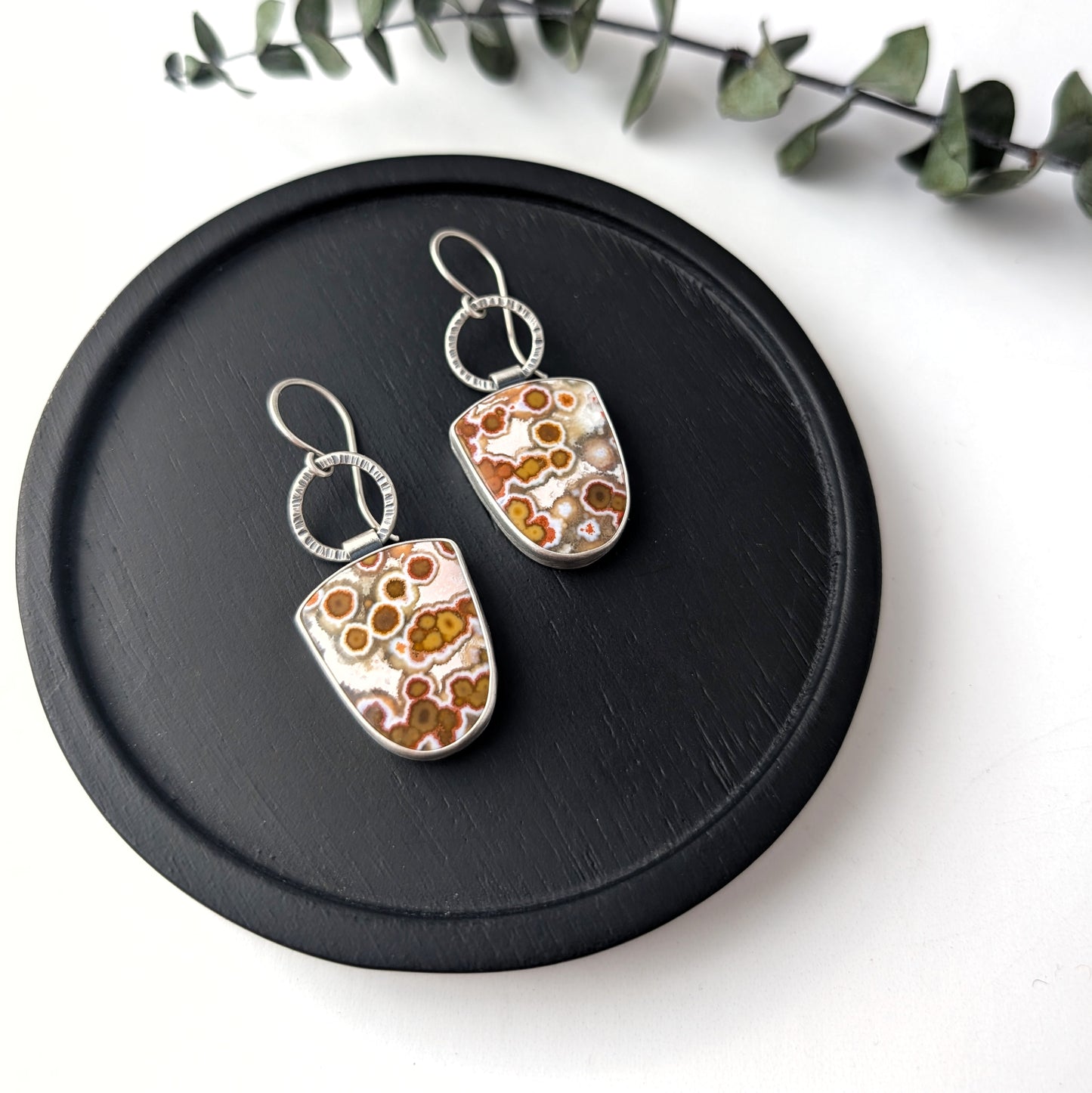 Orbicular River Jasper Statement Earrings