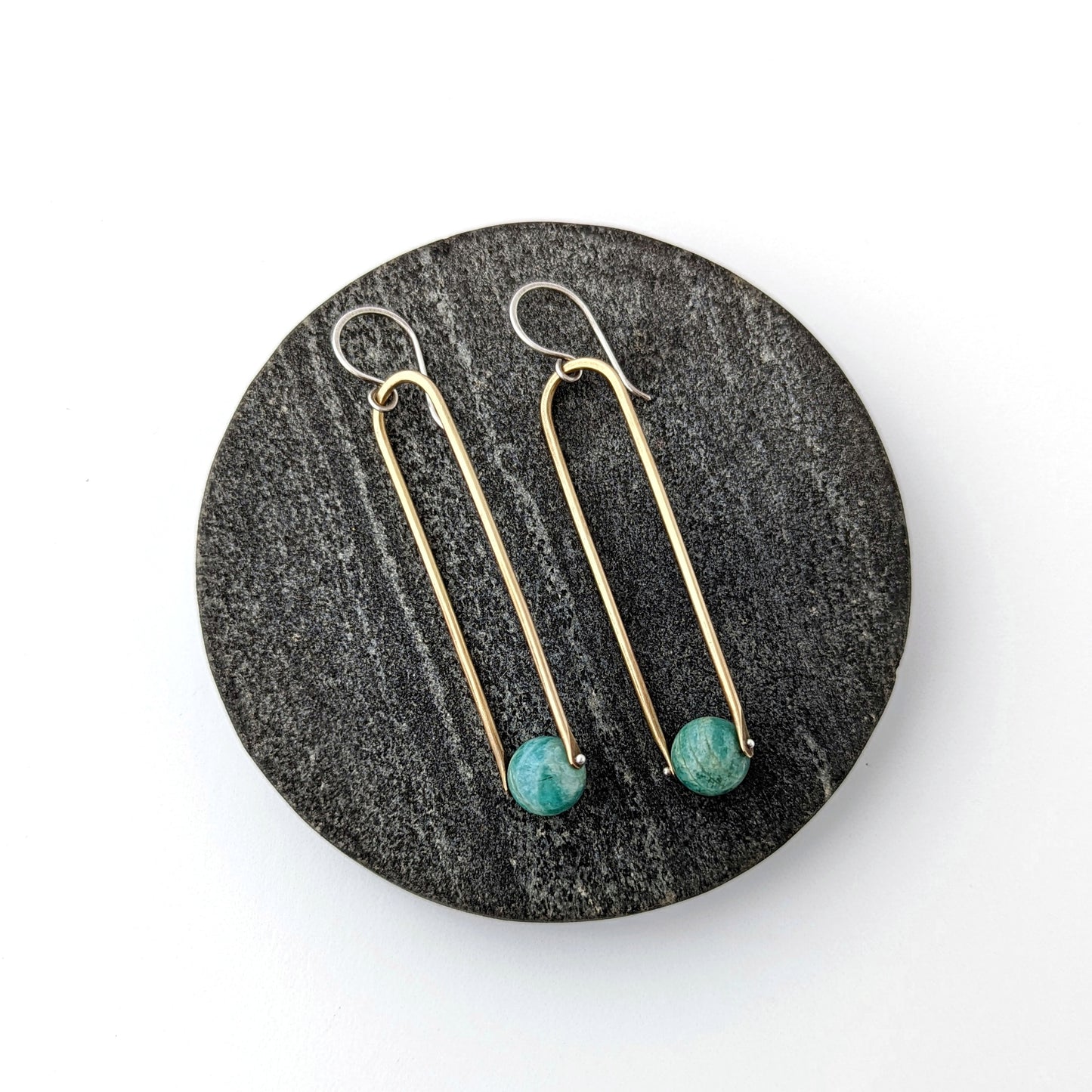 Amazonite Mixed Metal Dangles