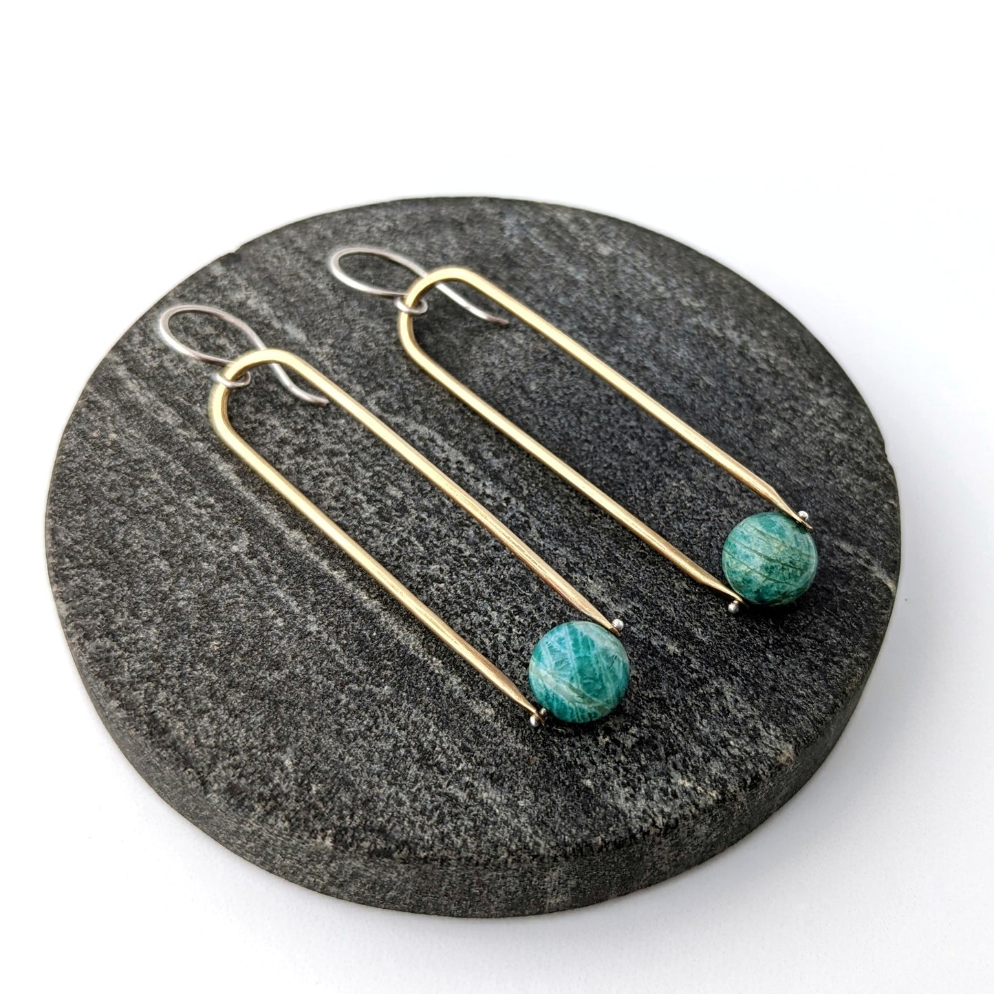 Amazonite Mixed Metal Dangles