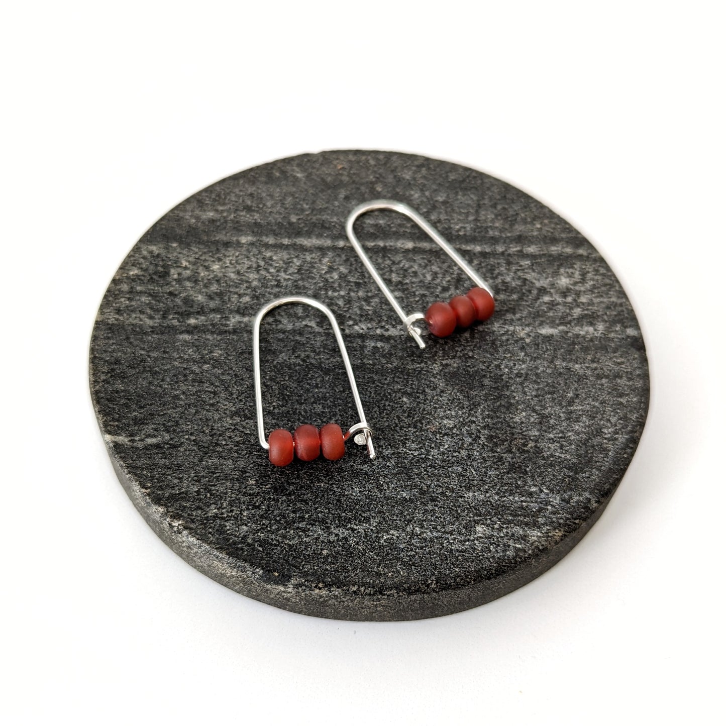 Short Arch Hoops : Matte Carnelian