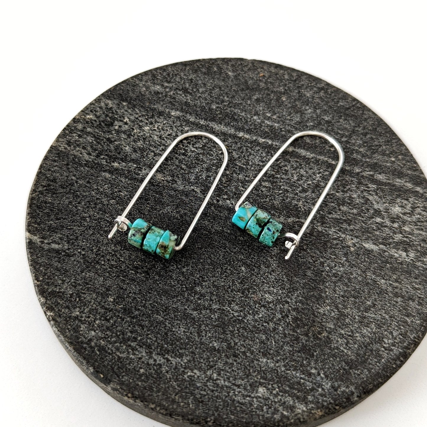 African Turquoise Arc Hoops
