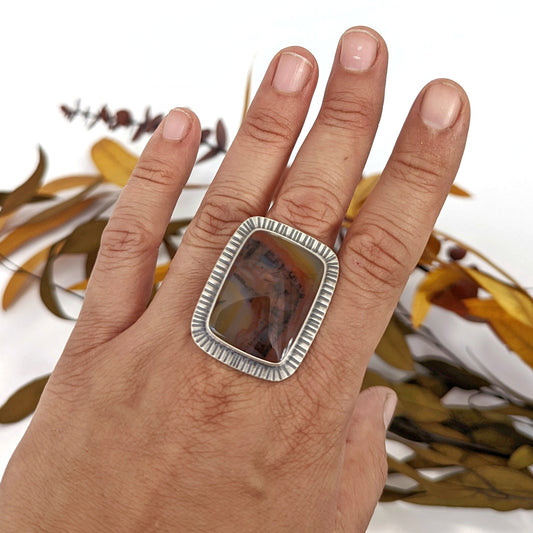 Scenic Agate Ring : Size 9.5